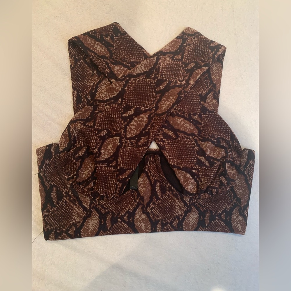 Cross wrap crop halter top